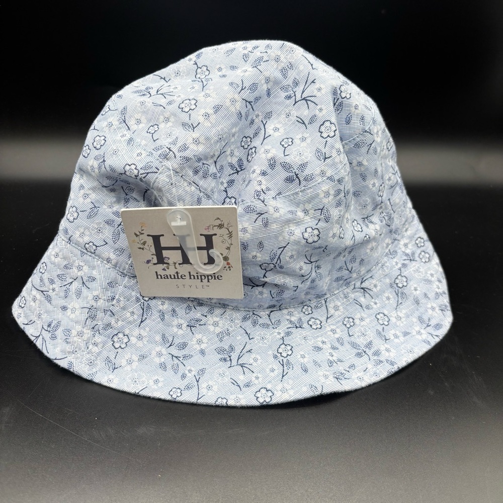 NWT Haute Hippie Women's‎ Floral Bucket Hat One Size Fits All Blue White